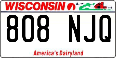 WI license plate 808NJQ