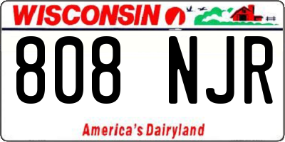 WI license plate 808NJR