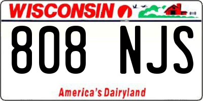 WI license plate 808NJS
