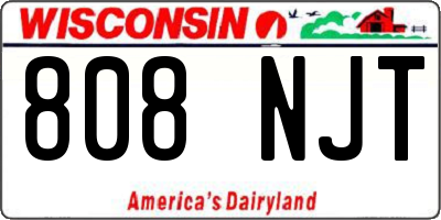 WI license plate 808NJT