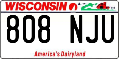 WI license plate 808NJU
