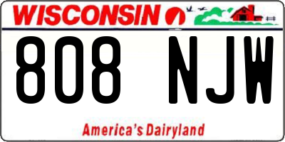 WI license plate 808NJW