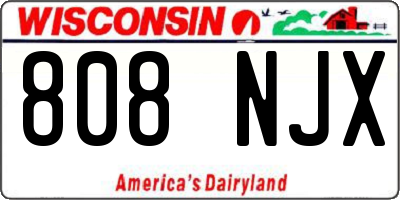 WI license plate 808NJX
