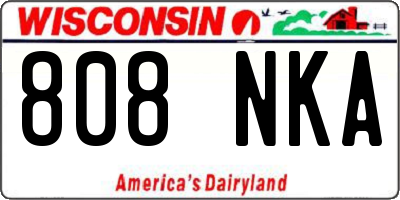 WI license plate 808NKA