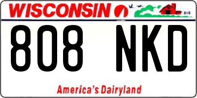 WI license plate 808NKD