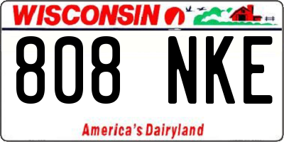 WI license plate 808NKE