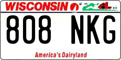 WI license plate 808NKG