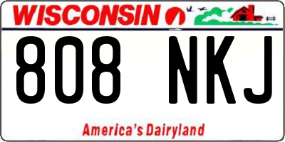 WI license plate 808NKJ