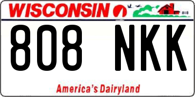 WI license plate 808NKK
