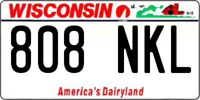 WI license plate 808NKL