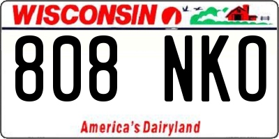 WI license plate 808NKO