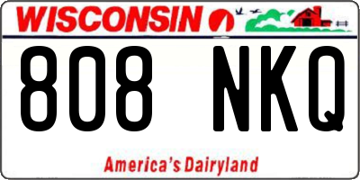WI license plate 808NKQ