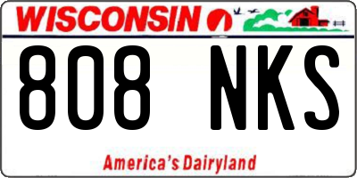 WI license plate 808NKS