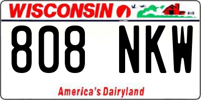 WI license plate 808NKW