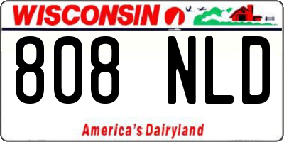WI license plate 808NLD