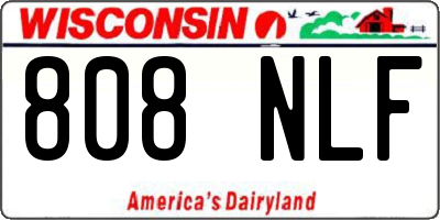 WI license plate 808NLF
