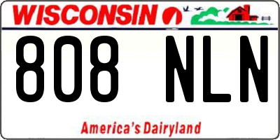 WI license plate 808NLN