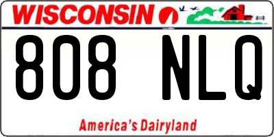 WI license plate 808NLQ