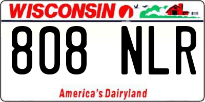 WI license plate 808NLR