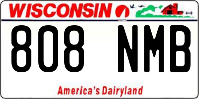 WI license plate 808NMB