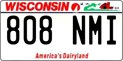 WI license plate 808NMI