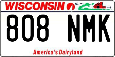 WI license plate 808NMK