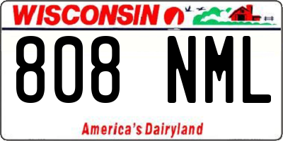 WI license plate 808NML
