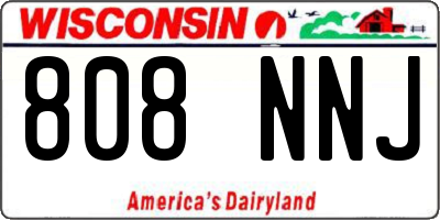 WI license plate 808NNJ