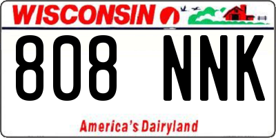 WI license plate 808NNK