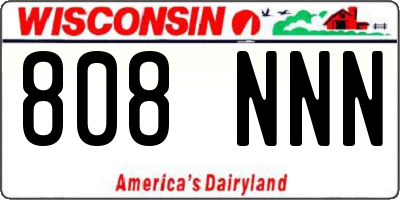 WI license plate 808NNN