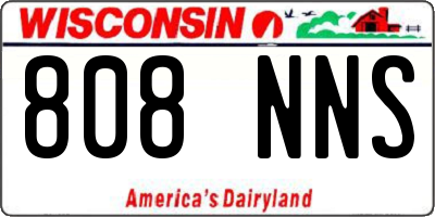 WI license plate 808NNS