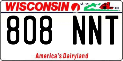 WI license plate 808NNT