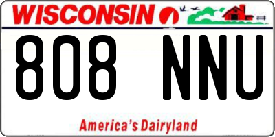 WI license plate 808NNU