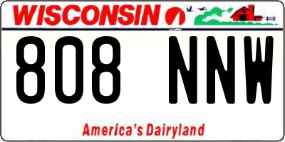 WI license plate 808NNW