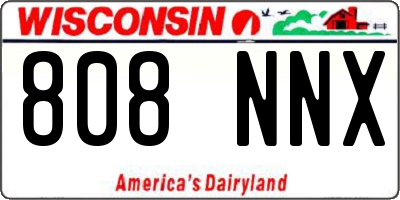 WI license plate 808NNX