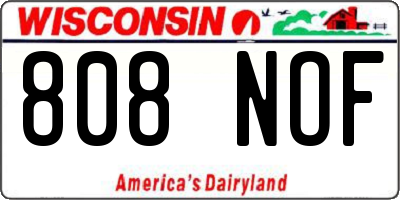 WI license plate 808NOF