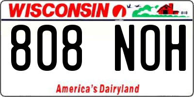 WI license plate 808NOH