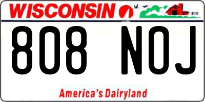WI license plate 808NOJ