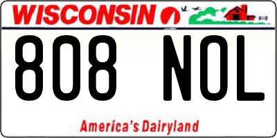 WI license plate 808NOL