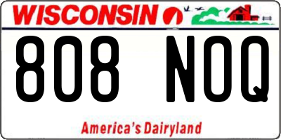 WI license plate 808NOQ