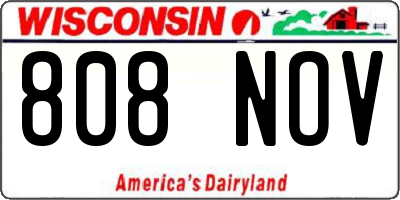 WI license plate 808NOV