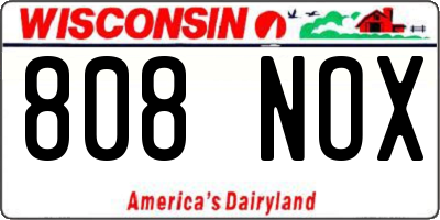 WI license plate 808NOX