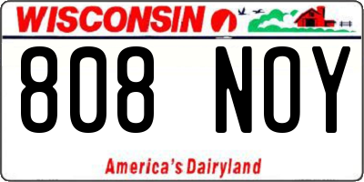 WI license plate 808NOY