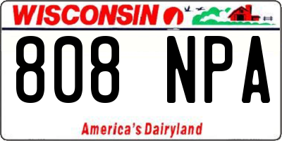 WI license plate 808NPA
