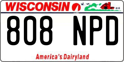 WI license plate 808NPD