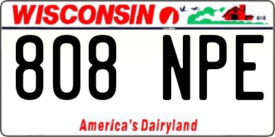 WI license plate 808NPE