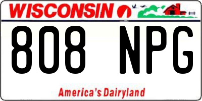 WI license plate 808NPG