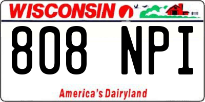 WI license plate 808NPI