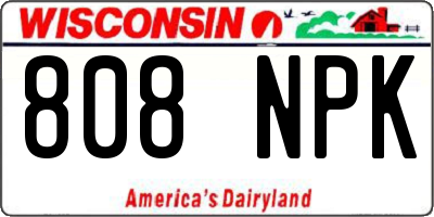 WI license plate 808NPK