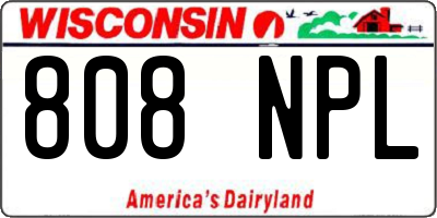 WI license plate 808NPL